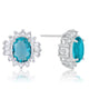 Chrisalee 3.3ct Aqua CZ Rhodium Classic Stud Earrings