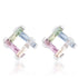 Myra 10ct Multicolor CZ Rhodium Stud Earrings