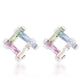 Myra 10ct Multicolor CZ Rhodium Stud Earrings