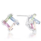 Myra 10ct Multicolor CZ Rhodium Stud Earrings