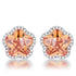 Floral Cut Champagne CZ Stud Earrings