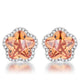 Floral Cut Champagne CZ Stud Earrings