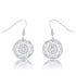 .95 Ct Interlocking Circle Rhodium and CZ Earrings