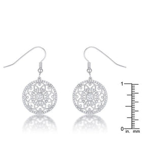 .95 Ct Interlocking Circle Rhodium and CZ Earrings