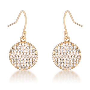 .6 Ct Elegant CZ Gold Plated Disk Earrings