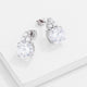 Simple Rhodium Plated 9mm Clear CZ Stud Earring