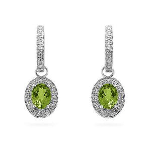 Peridot Dangles in White Gold