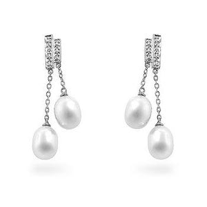 Pearl Diamond Dangles