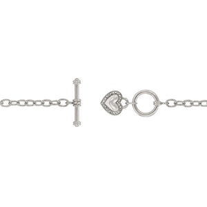 Toggle Pave Heart Necklace