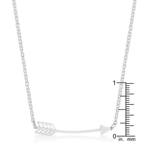 Arianna Rhodium Stainless Steel Arrow Necklace