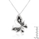 Black and White Large Cubic Zirconia Butterfly Pendant