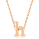 Rose Gold Finish Initial H Pendant