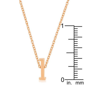 Rose Gold Finish Initial L Pendant