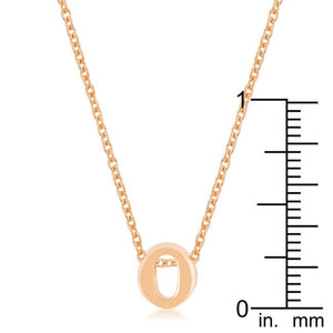 Rose Gold Finish Initial O Pendant