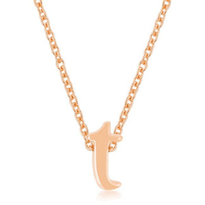 Rose Gold Finish Initial T Pendant