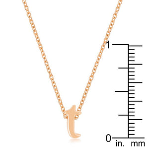 Rose Gold Finish Initial T Pendant