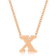 Rose Gold Finish Initial X Pendant