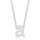 Rhodium Plated Finish Initial A Pendant