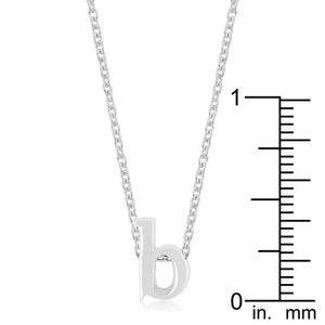 Rhodium Plated Finish Initial B Pendant