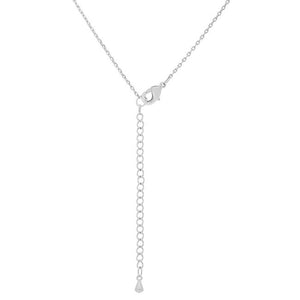 Rhodium Plated Finish Initial E Pendant