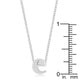 Rhodium Plated Finish Initial E Pendant