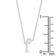 Rhodium Plated Finish Initial F Pendant