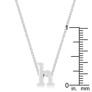 Rhodium Plated Finish Initial H Pendant