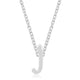 Rhodium Plated Finish Initial J Pendant