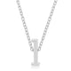 Rhodium Plated Finish Initial L Pendant