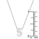 Rhodium Plated Finish Initial S Pendant