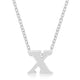 Rhodium Plated Finish Initial X Pendant