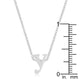 Rhodium Plated Finish Initial Y Pendant