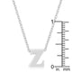 Rhodium Plated Finish Initial Z Pendant