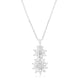 Rhodium Plated Dual Floral Pendant