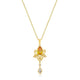 Golden Elegant Teardrop Crest Pendant