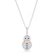 .35 ct CZ Two-Tone Snowman Pave Holiday Pendant