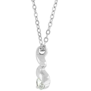 Rhodium Plated Finish Twist Pendant