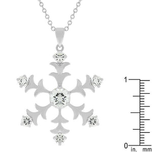 Rhodium Plated Snowflake Pendant