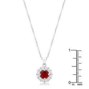 Bella Bridal Pendant in Ruby Red