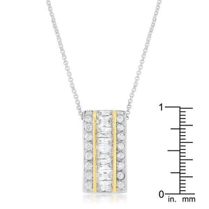 Two-Tone Three Row Hoop Pendant