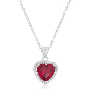 Garnet Red Heart Pendant