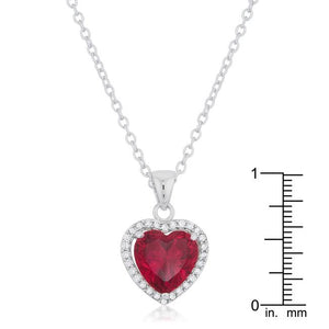 Garnet Red Heart Pendant