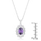 Amethyst Oval Drop Necklace