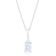 Classic Cubic Zirconia Sterling Silver Drop Necklace