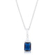 Classic Sapphire Cubic Zirconia Sterling Silver Drop Necklace