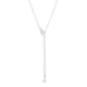 Classic Sapphire Cubic Zirconia Sterling Silver Drop Necklace