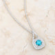 Christal 1.2ct Aqua CZ Rhodium Classic Necklace