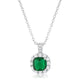 Liz 2.6ct Emerald CZ Rhodium Classic Necklace