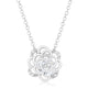 Maya 1.37ct CZ Rhodium Rose Drop Necklace