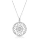 1.4 Ct Rhodium Pendant Necklace with Interlocking Circles and CZ